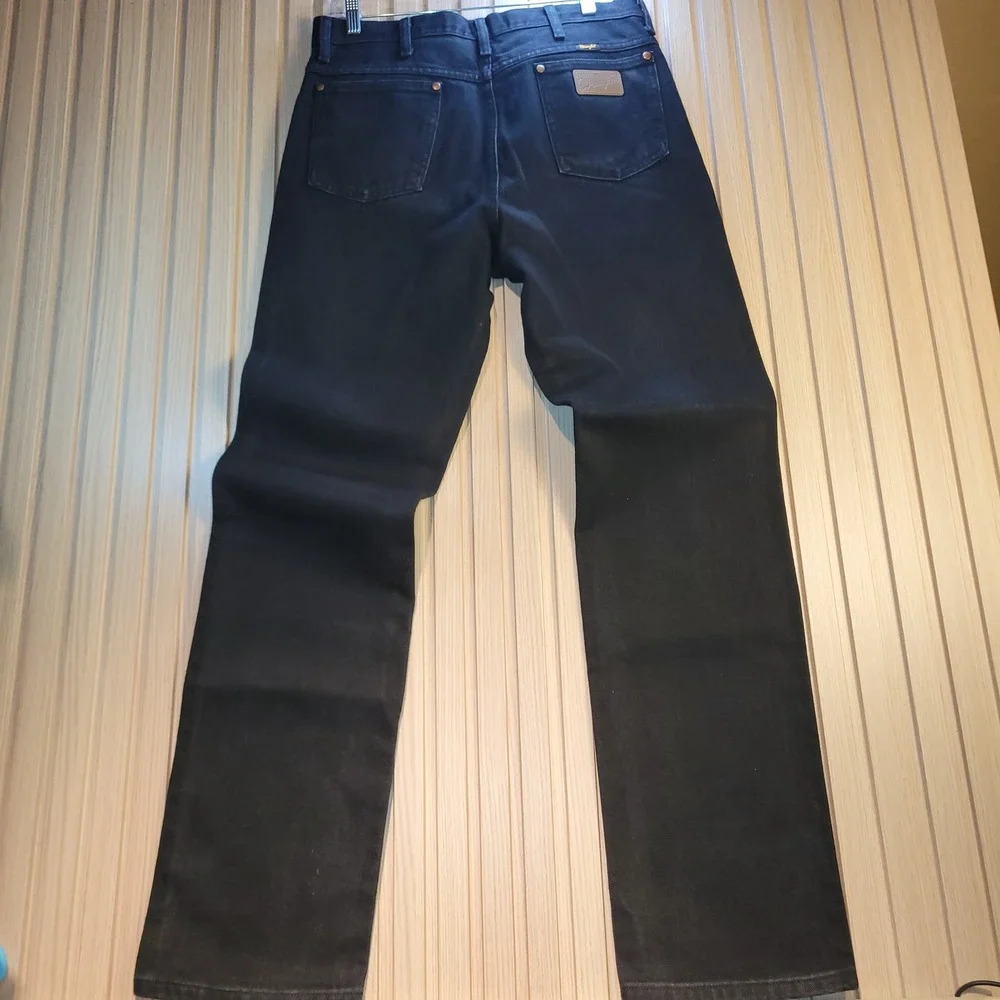 Wrangler 936WBK Cowboy Cut Slim Fit Jeans Black Denim Mens 33x34 Western Pant